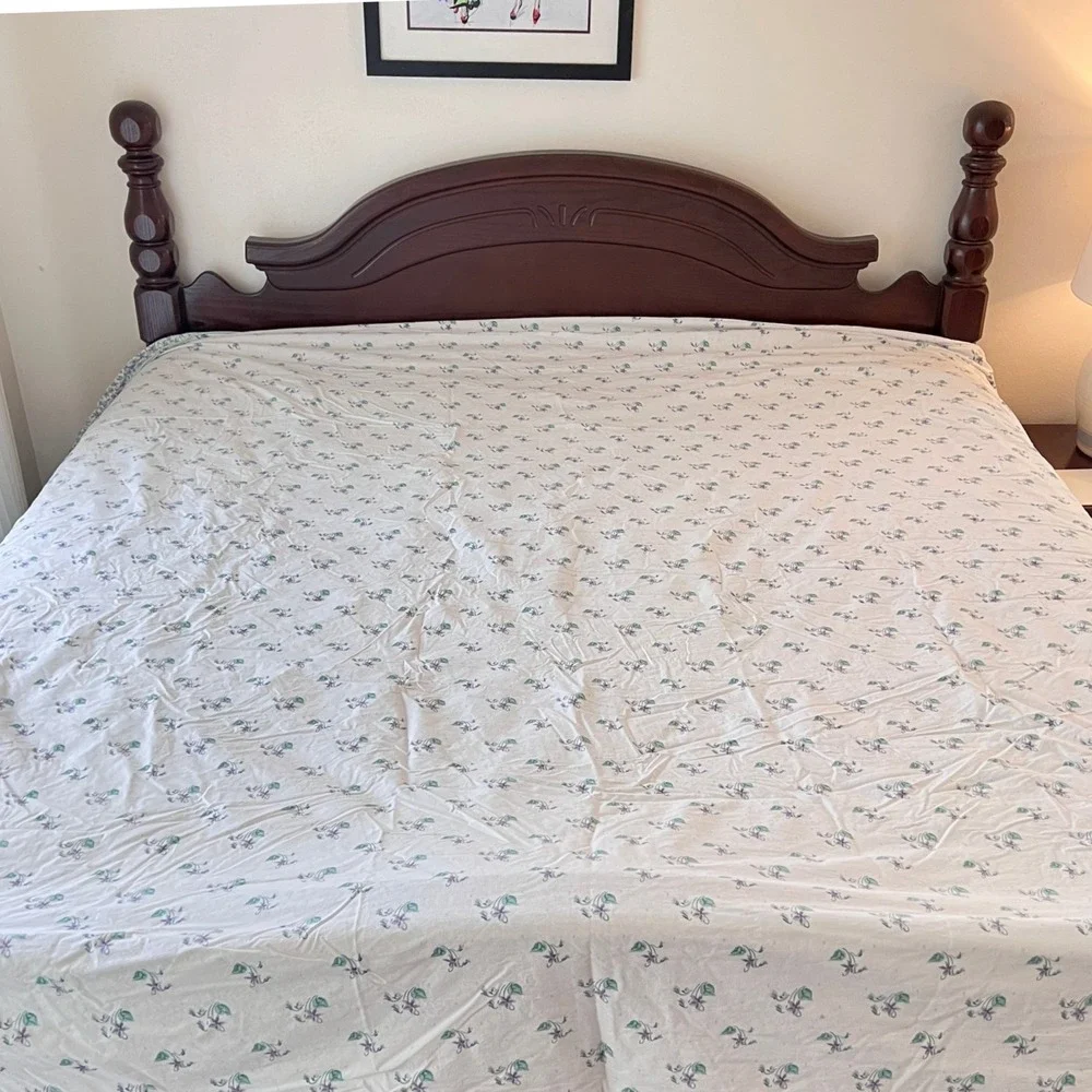 Vtg.‎ Coming Home King Reversible Duvet Cover Floral Cotton Made USA Cottagecore